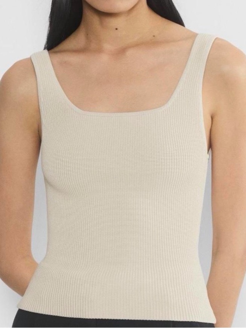 Aritzia Babaton Sculpt Knit Square Neck Regular Length Tank Top